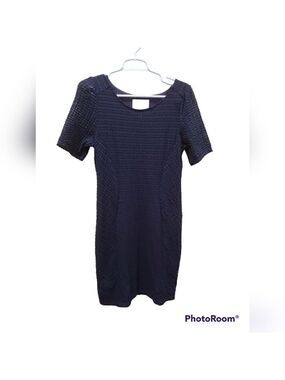 Maeve Anthropologie Navy Textured Knit Dress Medium